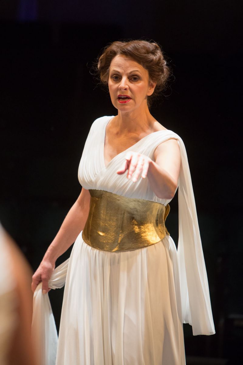 Hera (Gillian Bevan) reacts to the meeting between Zeus and Thetis 