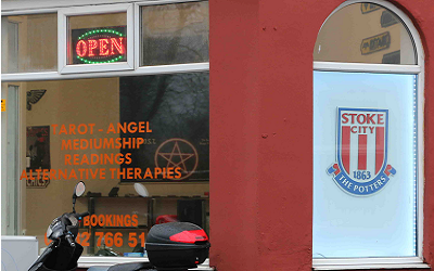 Image of a tarot readers and a Stoke City FC