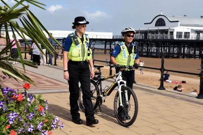 Police officers on bikes