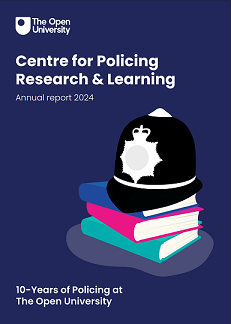 Cartoon police hat and books