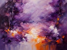 FCRG logo-abstract pink and purple textured background