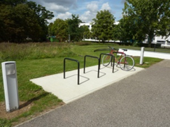 Bike rack on campus