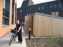 Bike shelter on campus