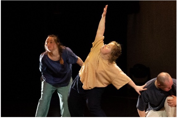 A group of people dancing