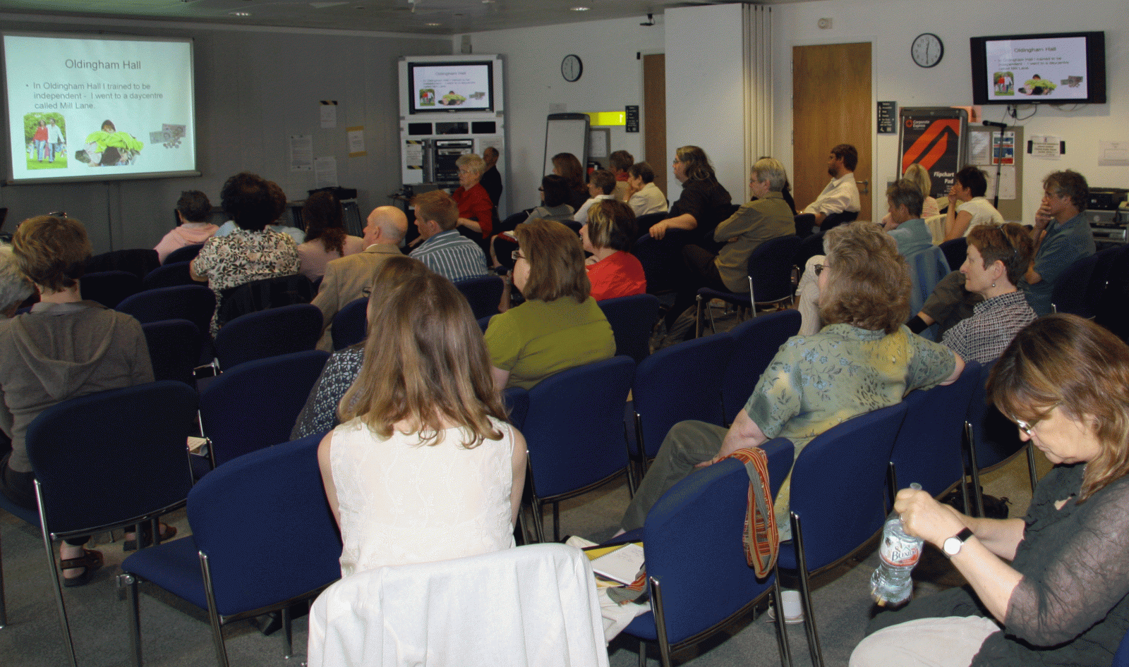 A photo of the SHLD Conference 2009 (day two) looking from the back of the room up towards the presentation screen