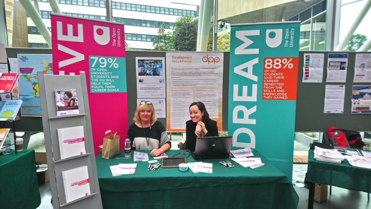 Image of The Open University stand at the DSA Conference 2017