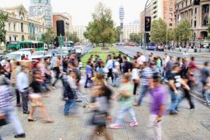 Photo of crowds in city centre