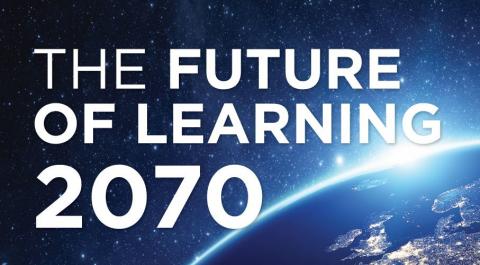 a space graphic with the words 'the future of learning'