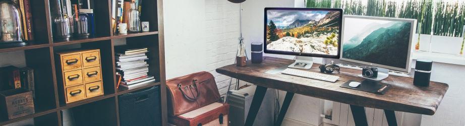 Home office with computer