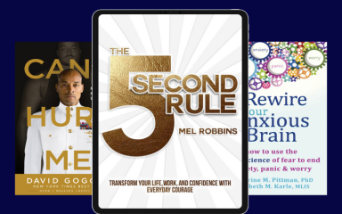 A selection of wellbeing book covers feature in tablet computers