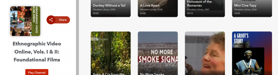 Screen shot of Anthropology Resource Library video database