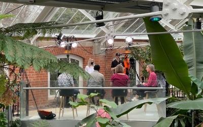 people are being filmed in the Tropical Ravine in Belfast