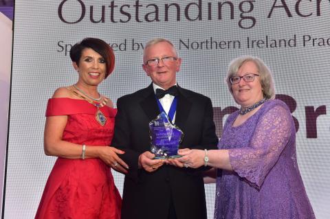 Fiona Devlin, Chair of the RCN Northern Ireland Board, OU Honorary Graduate, Professor Martin Bradley FRCN and Professor Carol Curran, NIPEC. 