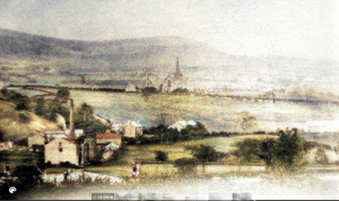Aitkens and Lord Mill and surrounding area of Chatterton in nineteenth century