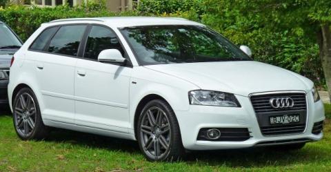 A white audi car.