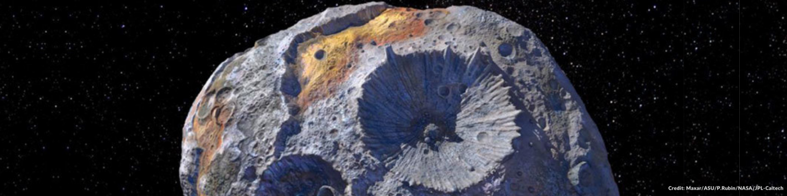 An asteroid covered in craters