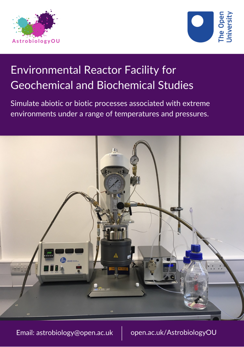 Environmental Reactor Facility for Geochemical and Biochemical Studies Flyer Cover