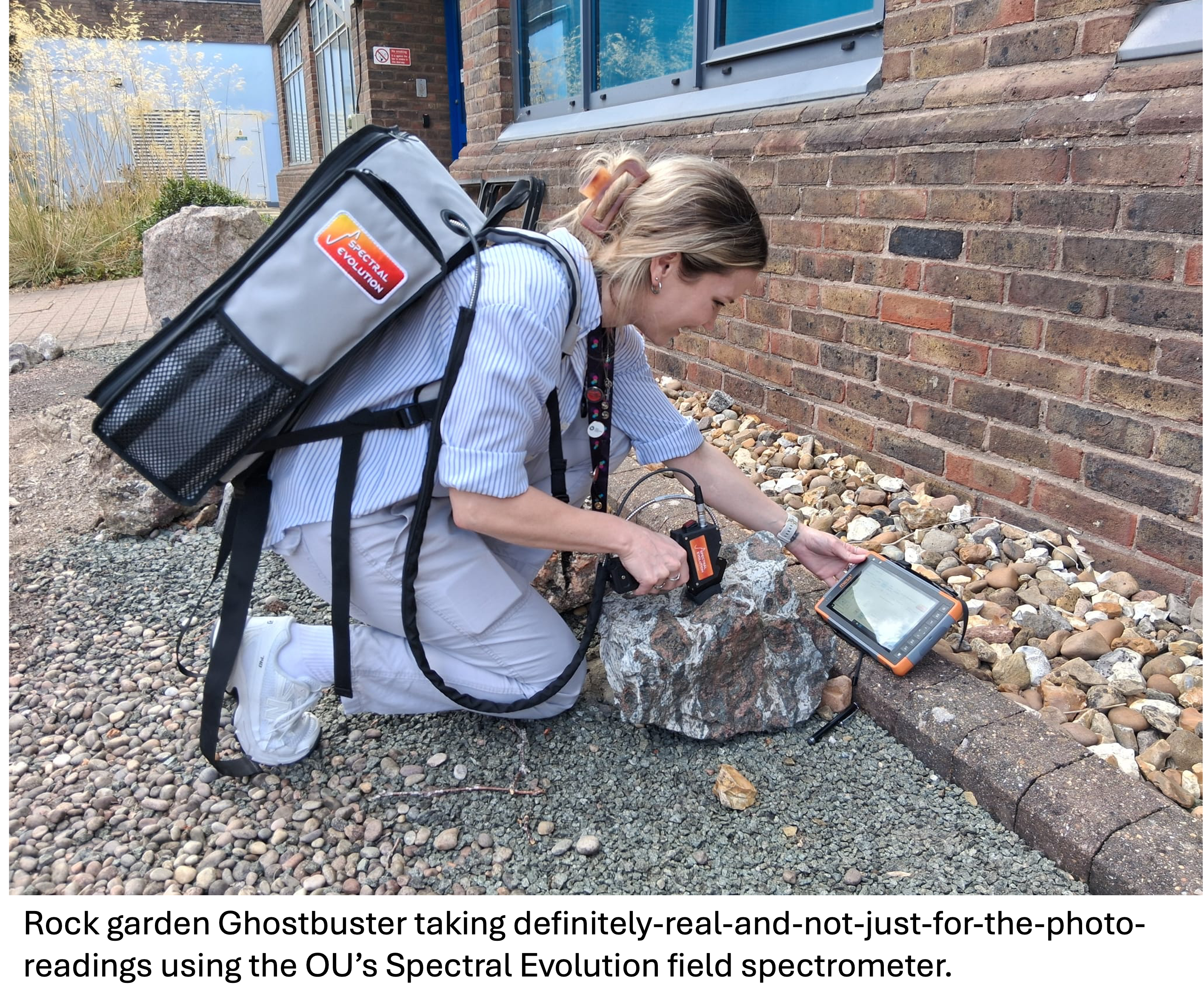 Alex using a spectrometer