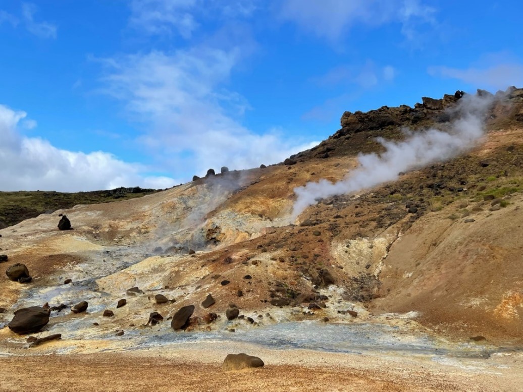 Steam rising from a thermal vent
