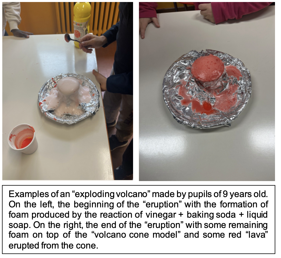 "Exploding Volcanoes" made by nine year old pupils.