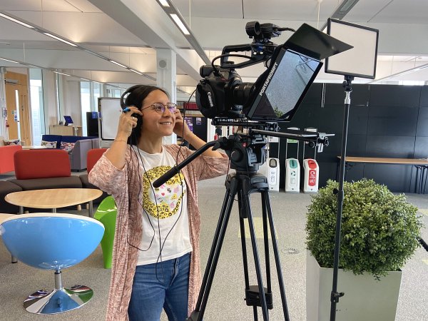 Claudia filming