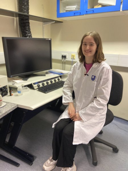 Echo sitting in the lab