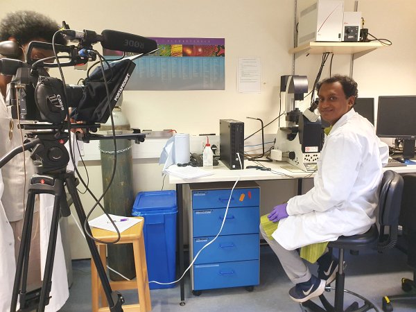 Kaustubh sitting in the lab