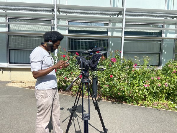 Sas filming in the garden