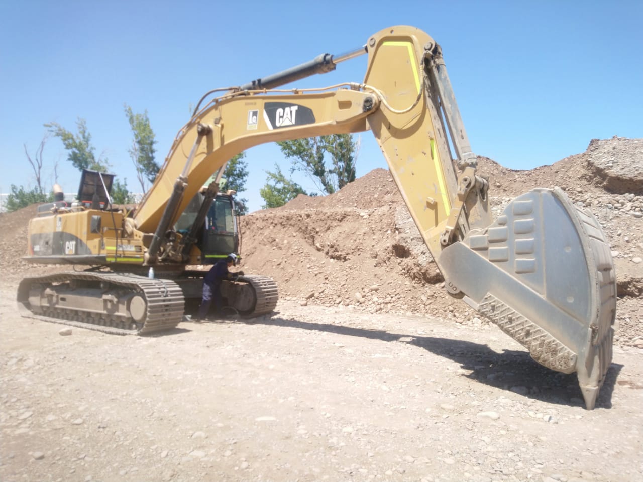Digger on construction site