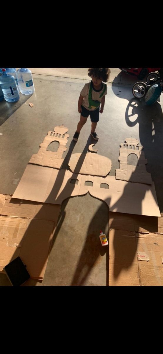 Cleverly made cardboard mosque