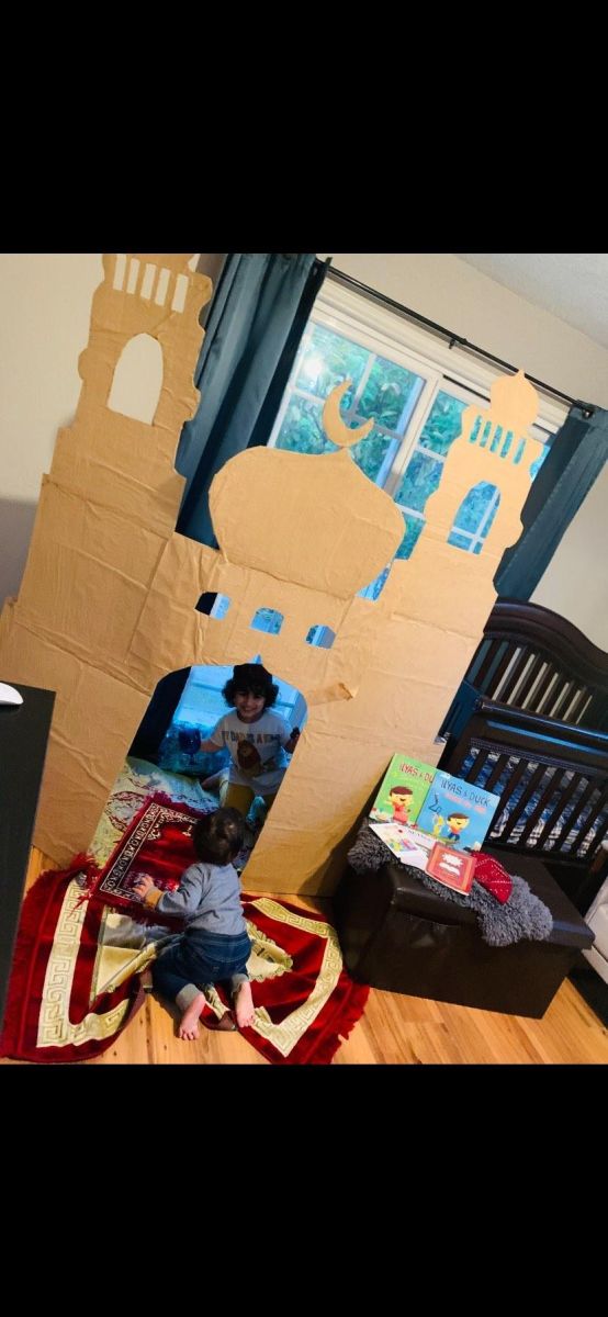 Imaginative cardboard mosques