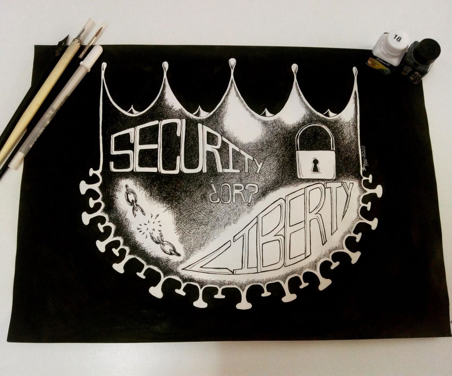 A drawing of a crown