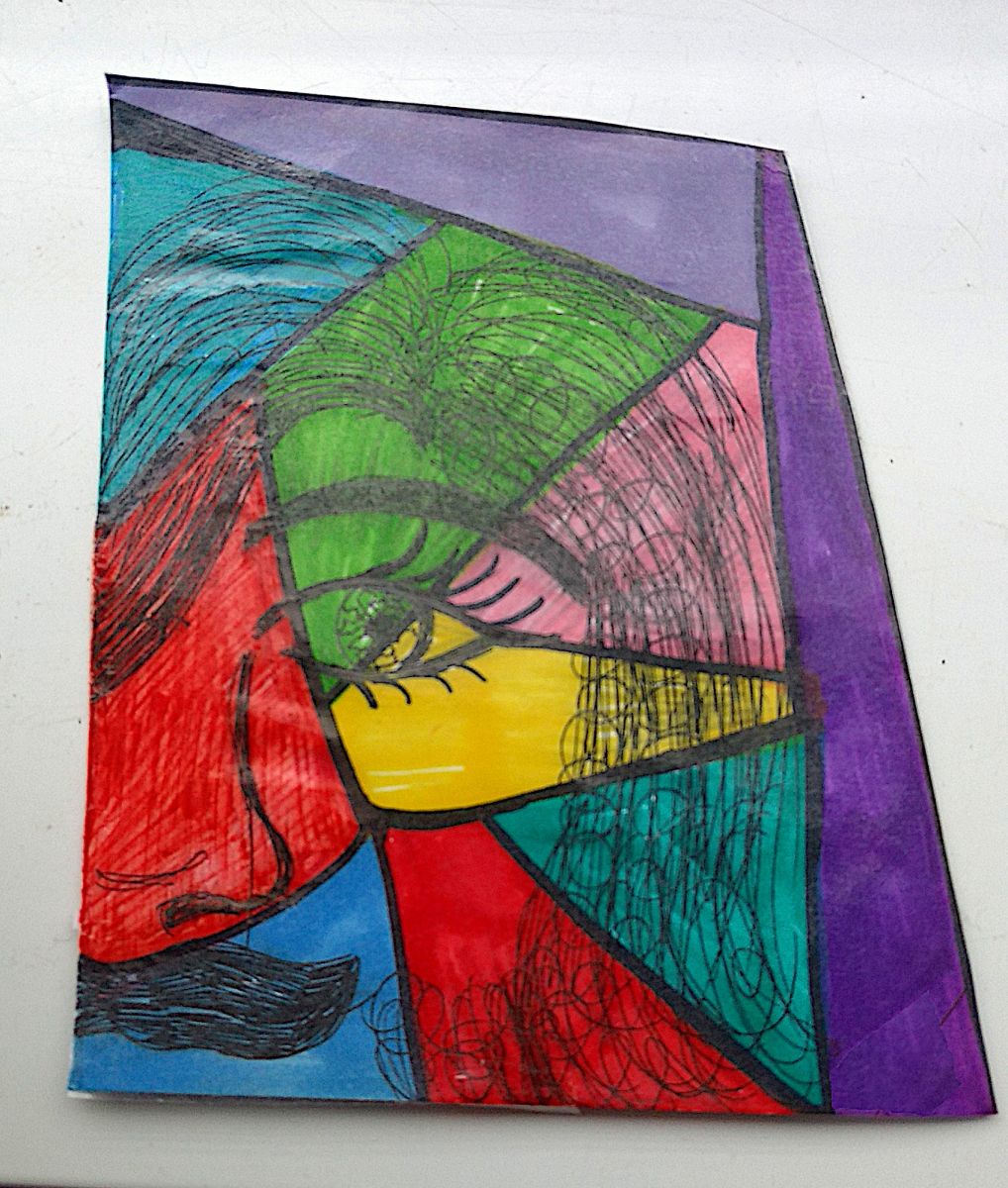 A colourful, block image of many things produced by Ruth