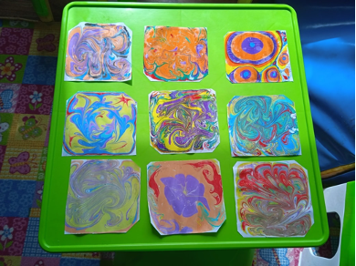 Art therapy in Olga’s shelter, for children who are internally displaced in Ukraine.