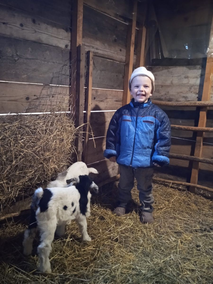 Images from Olga, of her child and her baby goats