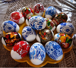 Hand-painted Easter eggs.
