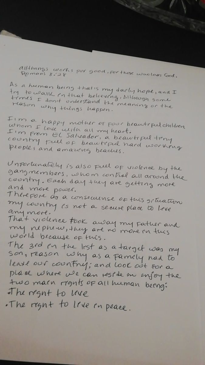the original hand-written letter page 1