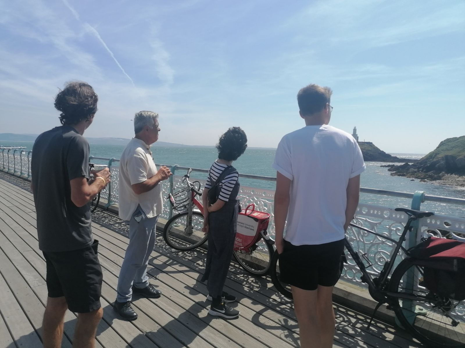 Riders view the sea