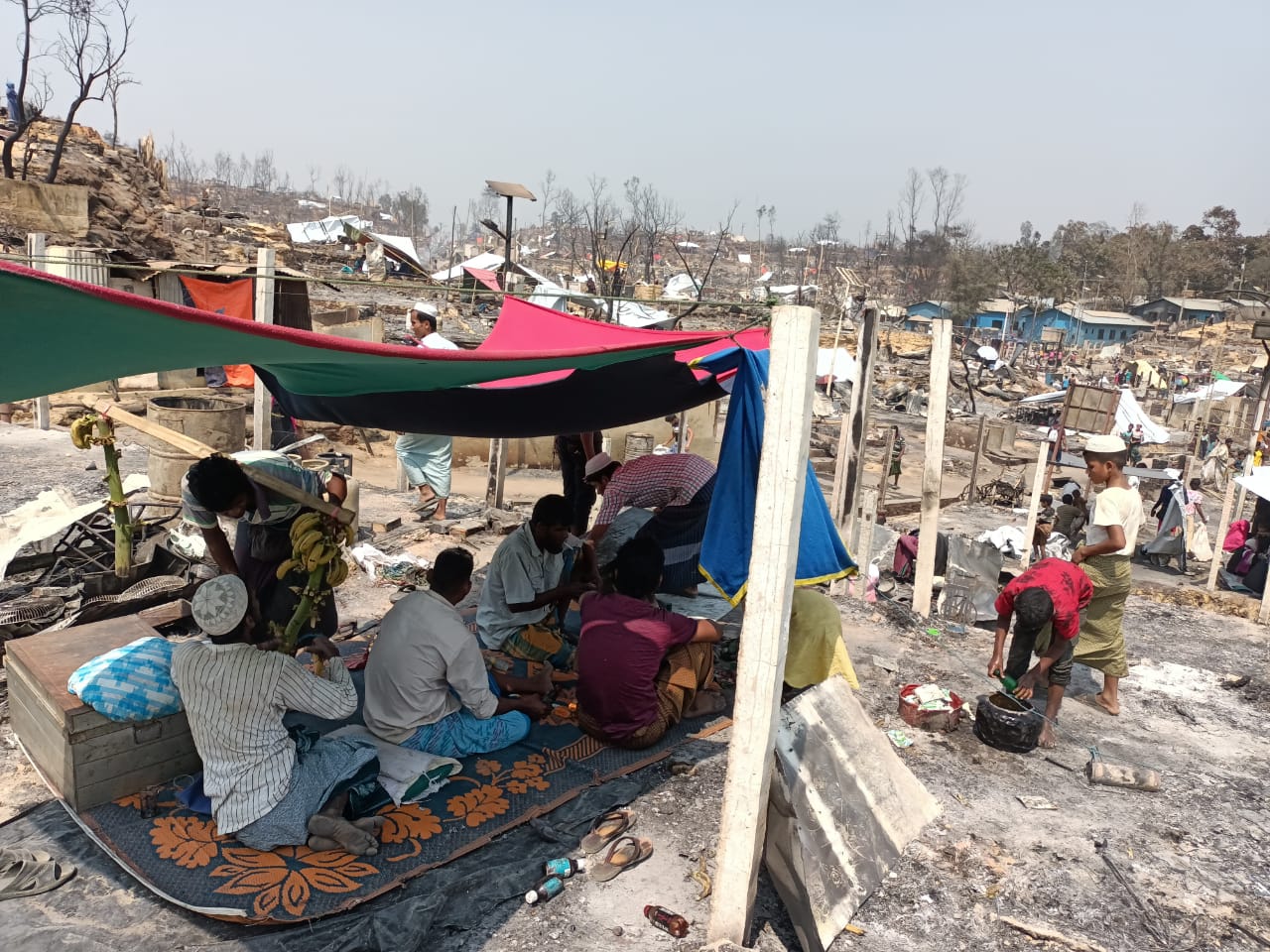camp after fires