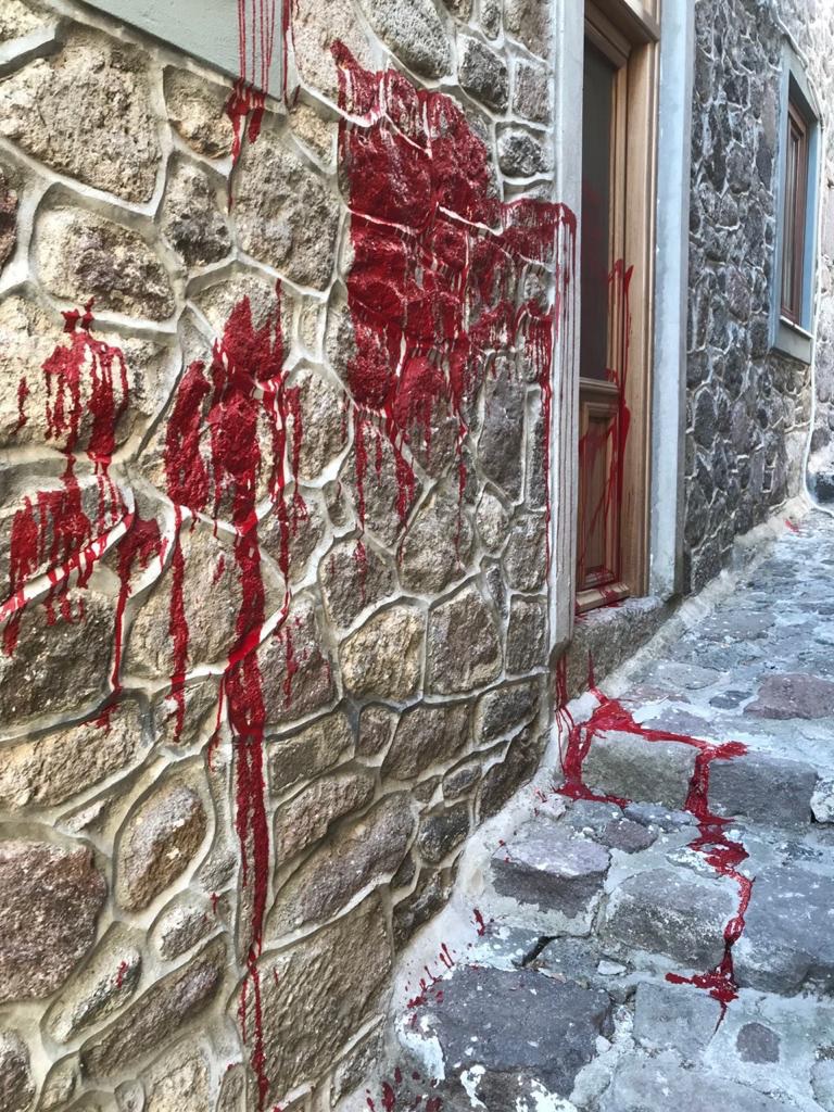 wall with blood