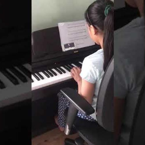 Girl playing piano