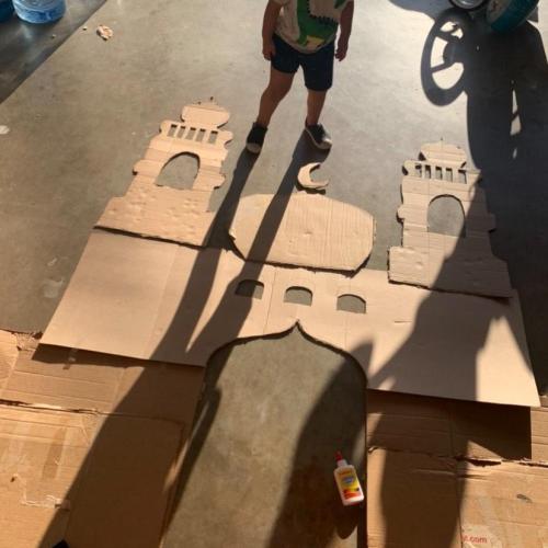 Cleverly made cardboard mosque