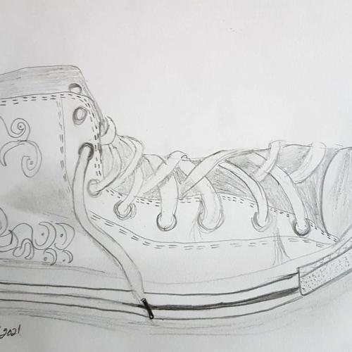 Watercolour drawing: a shoe
