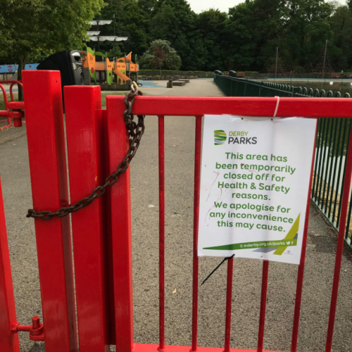 playground with locked gate