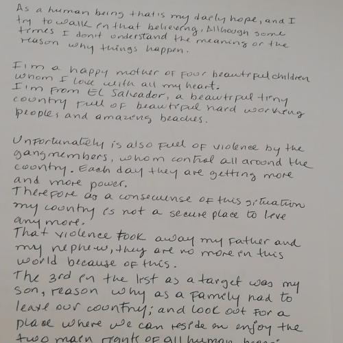 the original hand-written letter page 1