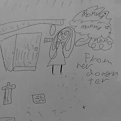 Her daughter drew a picture to show how cross all the rubbish thrown in the garden made her