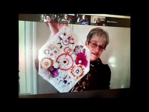 Swansea artist Mary Hayman narrating art pieces