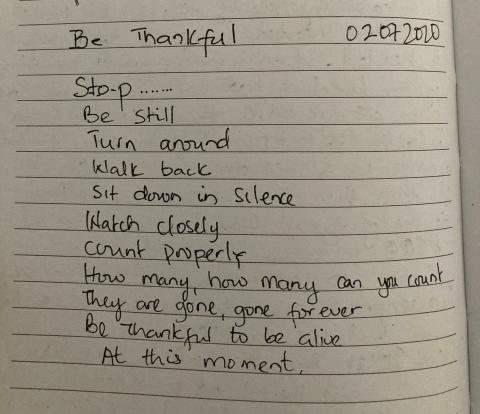 extract from Vicky&rsquo;s diary: be thankful to be alive