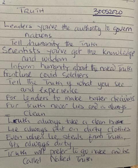 extract from Vicky's diary
