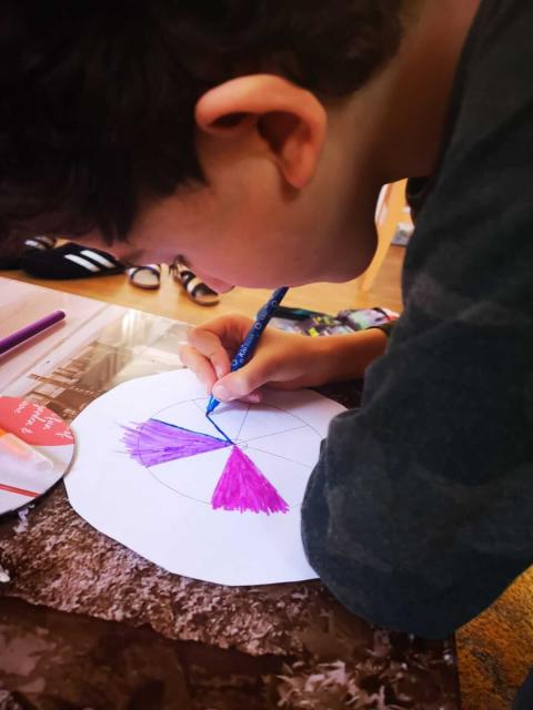 Two boys explore craft under lockdown